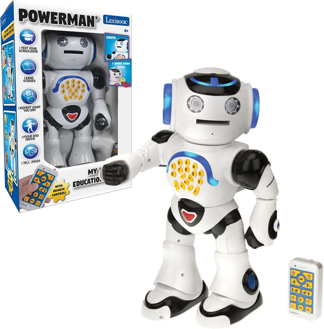 Powerman ROB50EN Spielzeugrobot, mit Fernbedienung, pädagogischer Roboter, Tanz, singt, Geschichten,