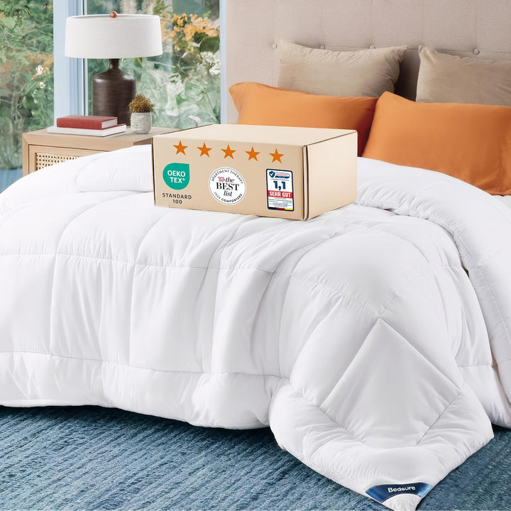 BEDSURE Bettdecke 155x220 Ganzjahresdecke 4 Jahreszeiten, Steppdecke für Allergiker 300GSM Duvet 155