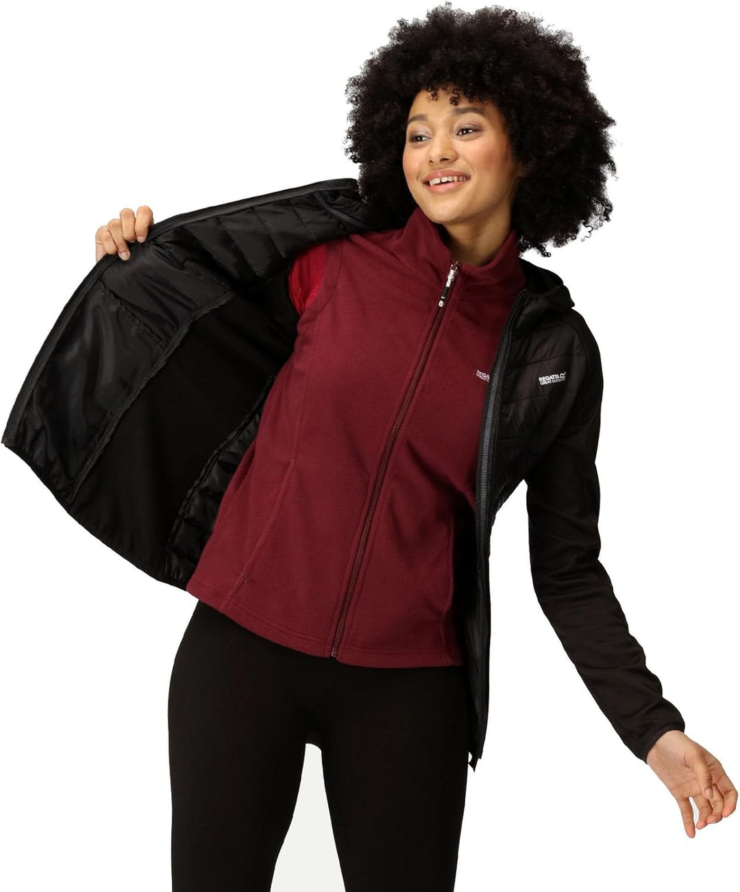 Regatta Damen Andreson VIII Hybrid Jacke leicht mit Kapuze RWN275 38 schwarz