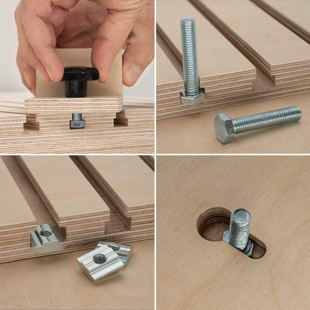 ENT 09045 4-tlg. T-Nutfräser-Set M5 M6 M8 M10, Schaft 8 mm, in Hartmetall, für Sechskantschrauben mi