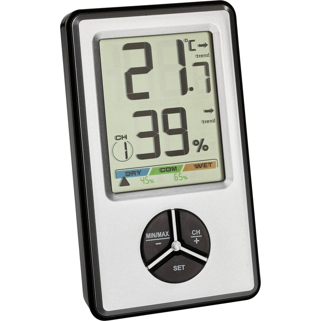 TFA Dostmann Digitales Thermo-Hygrometer, 30.5045.54, zur Raumklimakontrolle, als Sender verwendbar,