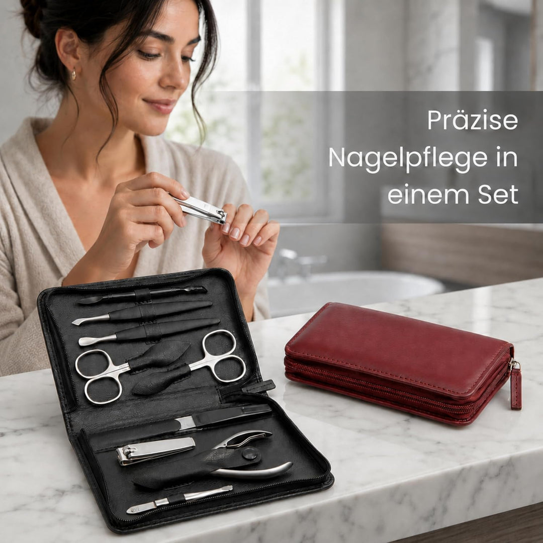Sonnenschein by Hans Kniebes - Manicure-Etui, Reissverschluss: 9-tlg. Bestückung, rostfrei-edelmatti