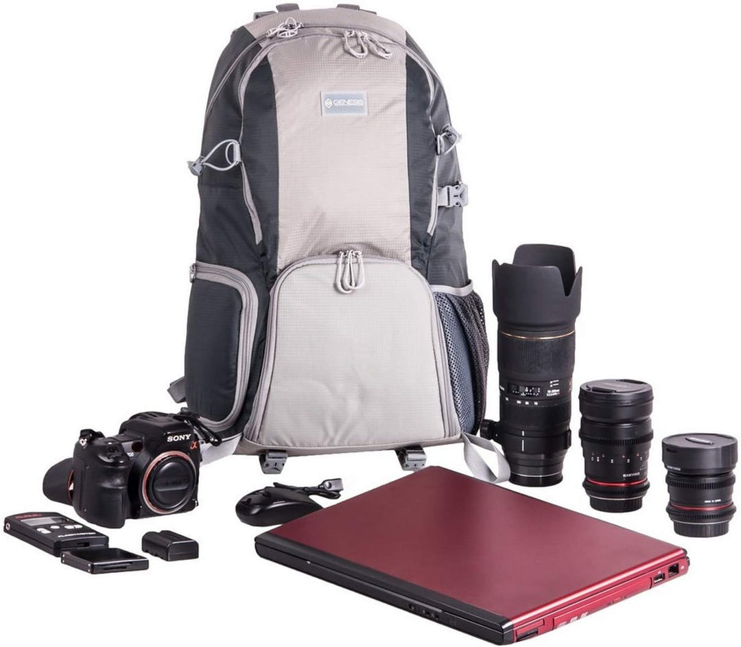 Genesis D135052 Fotorucksack Nattai für DSLR Kamera (Stativhalterung, Seitenzugrgriff, Halterung für