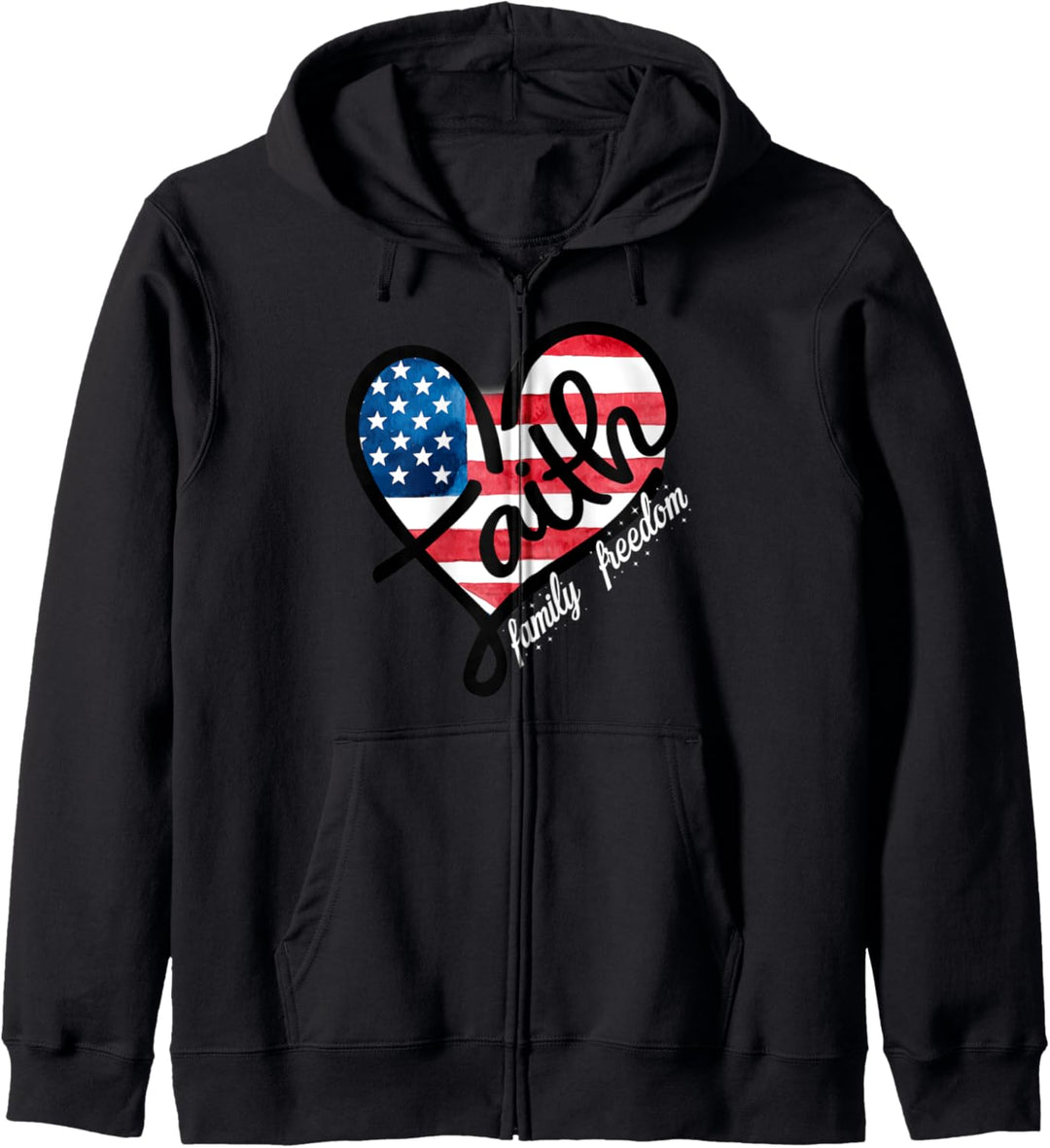 Faith Heart American Flag Kapuzenjacke