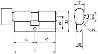 KOTARBAU Schliesszylinder 30/40 Messing Mit Knauf Zylinderschloss Profilzylinder Türzylinder Schloss
