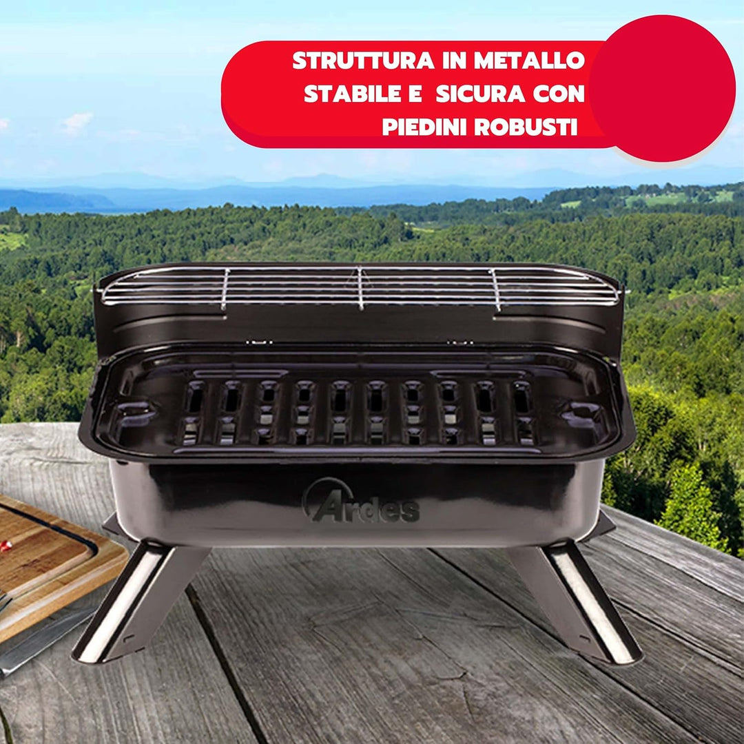 ARDES - ARBBQ01 Rauchfreier Elektrogrill BRASERO FEET, BBQ Elektro-Doppelgrill XXL mit Spritzschutz