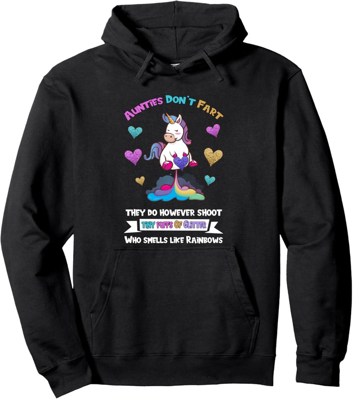 Niedliches Einhorn-Motiv mit Einhorn-Motiv – Pupzendes Einhorn, für Tanten. Pullover Hoodie