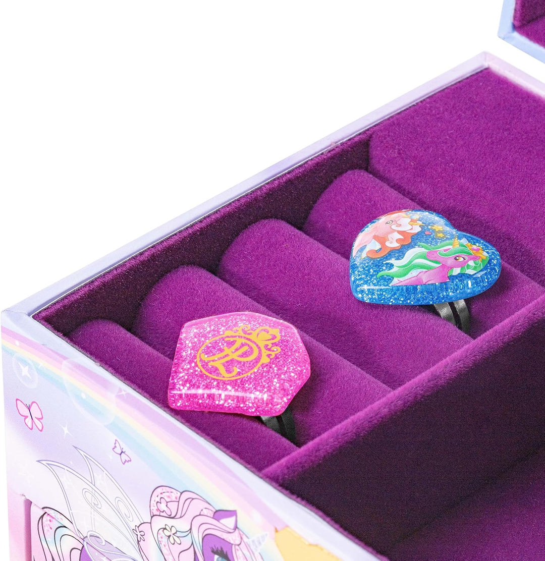 CRAZE, EINHORN Schmuckkästchen Kinder mit Spieluhr , Schmuckschatulle Mädchen mit drehendem Einhorn