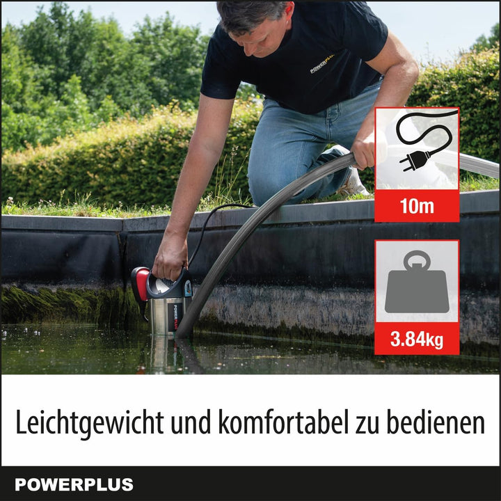 Powerplus Elektrische Wasserpumpe POWEW67912-400 W Tauchmotorpumpe, Maximaltemperatur 35°C und Förde
