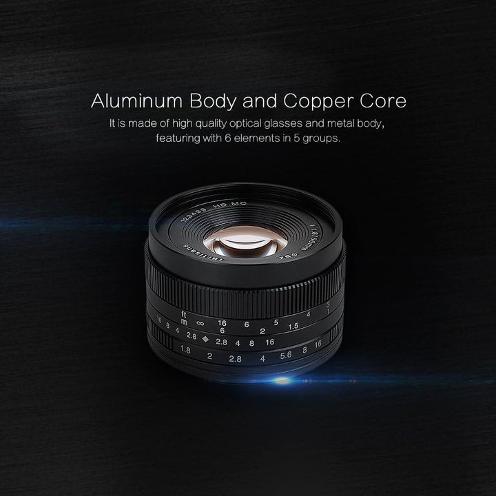7artisans 50mm F1.8 APS-C Manuelle Fixed Objektiv für Sony E-Mount spiegellose Kamera wie Sony A6500