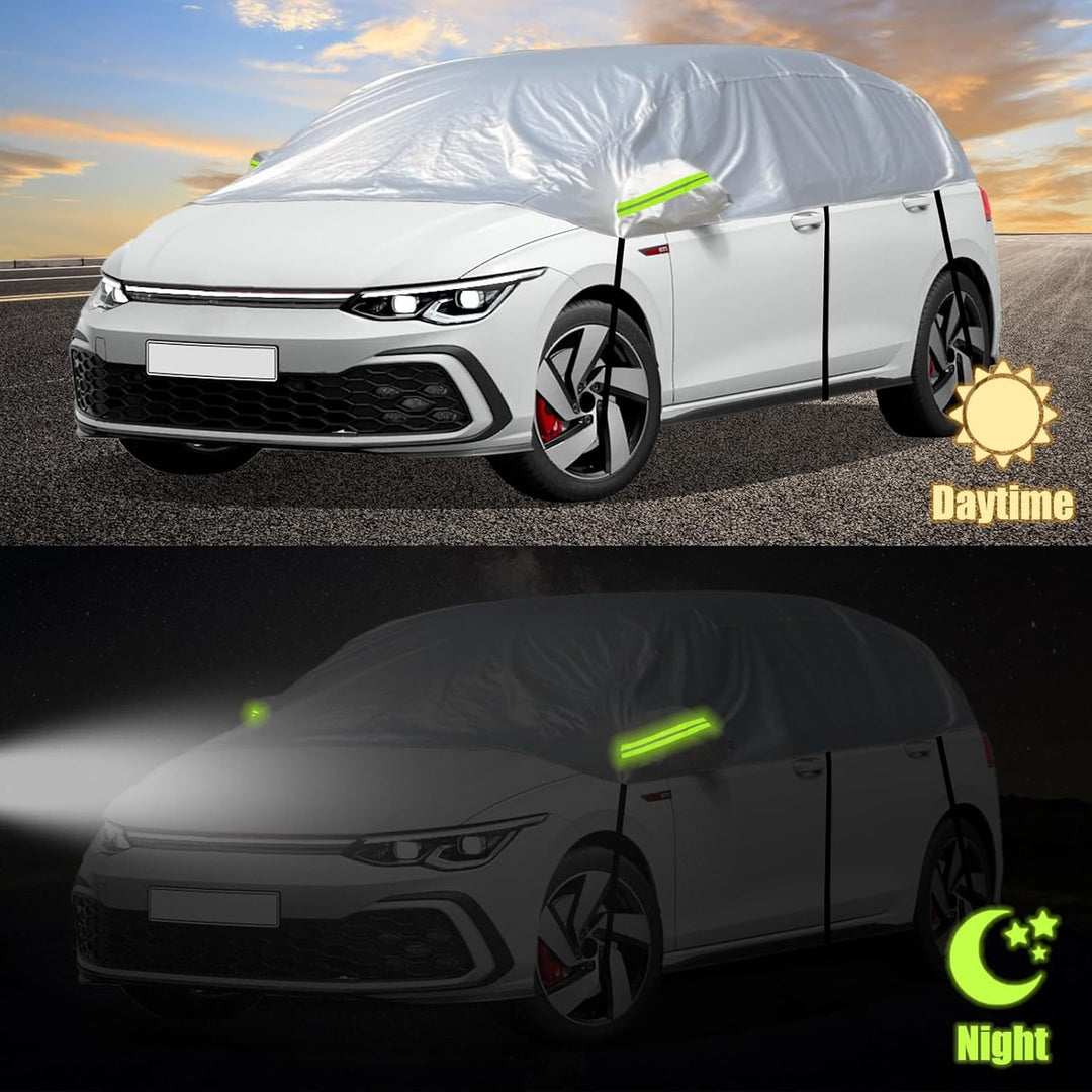 CICMOD Halbgarage Auto, Winter Autoabdeckung für EIS Sonne Staub Schutz Halbgarage Auto Abdeckplane