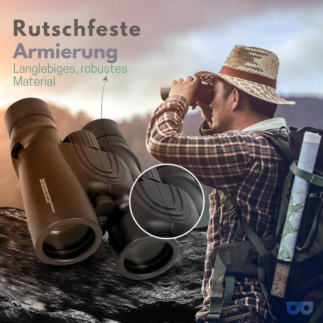 Fernglas PRO 8x42 für Erwachsene mit Tragetasche HD Bak 4Objektiv, Bonus-E-Book zur Vogelbeobachtung