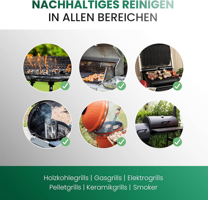 BiOHY Grillreiniger (12 x 1 Liter) + Dosierer | Reiniger für Holzkohle-, Gas- und Elektrogrill | Hoc