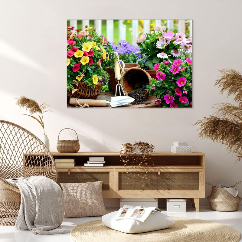 Bilder auf Leinwand 100x70cm Leinwandbild Pflanzen Garten Frühling Natur Gross Wanddeko Bild Schlafz