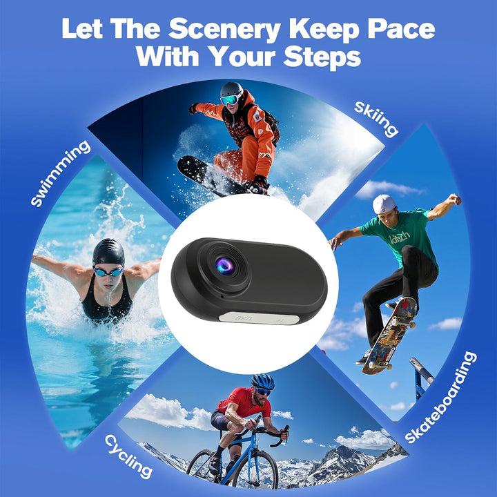 1080P Mini Körperkamera mit Akku-Case & 128GB – Daumengrosse Action Cam für Hände-frei Aufnahme, Fah