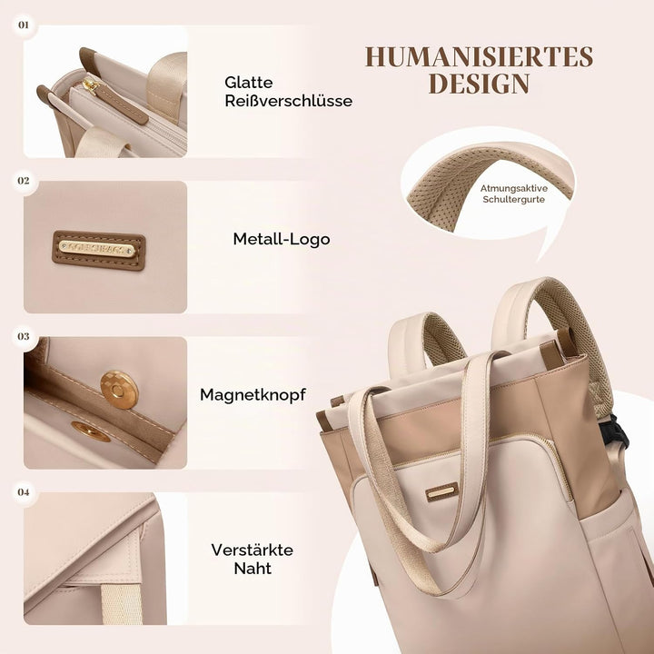 GOLF SUPAGS Convertible Laptop-Rucksack für Frauen Casual Daypack Notebook Tote Bag für Arbeit Hochs