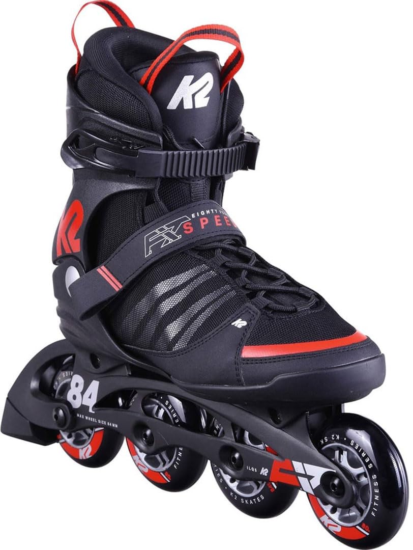 K2 Skates Herren Inline Skate F.I.T. 84 Speed Alu - black - red - 30D0260 46 EU, 46 EU