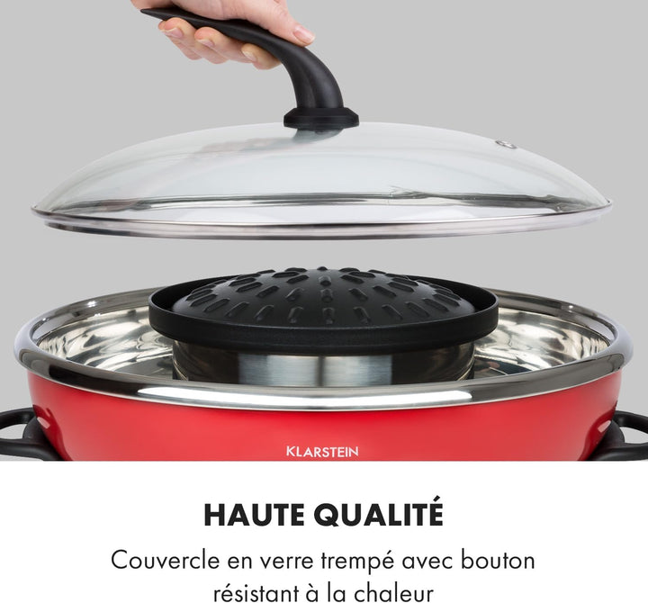 Klarstein Szechuan - Hot Pot und Grillplatte, Hot Pot Topf Volumen: 5 Liter, Hot Pot Grill 1350 Watt