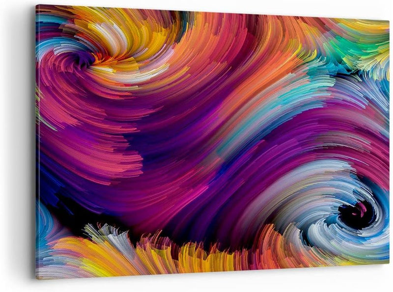 Bilder auf Leinwand 100x70cm Leinwandbild mit Rahmen Abstraktion modern Gross Wanddeko Bild Schlafzi