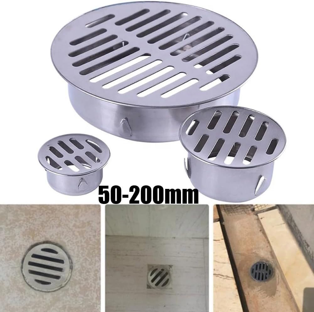 Runder Edelstahl-Bodenablauf, Metall-Stahl-Gully-Gitter, Dusche, verstopfungsschutz, Abflussfilter,