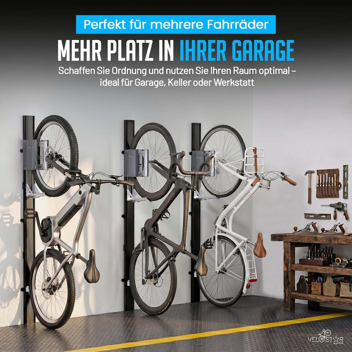 Fahrradlift für Garage von Velostar by 32 kg Fahrradwandhalterung Fahrrad Lift mit Sicherheitsbremse