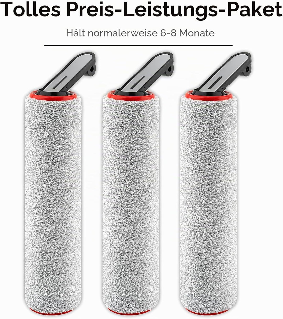 (3 Stück) H14 Pro Ersatz rollenbürsten kompatibel mit Dreame H14 Pro Nass- und Trockensauger, Rollen