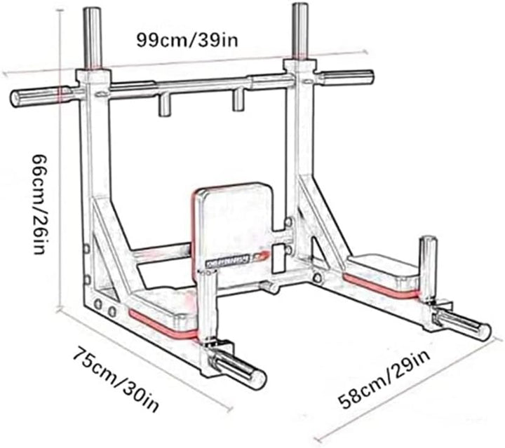 Multifunktionelle Klimmzugstange für die Wandmontage Dip Station 2 in1 Pull Up Bar Wand Belastbarkei