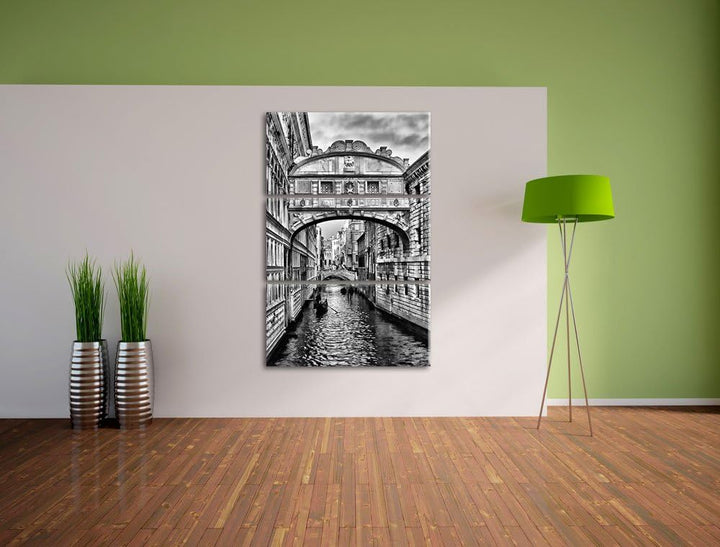 Pixxprint Romantischer Kanal in Venedig als Leinwandbild/Grösse: 3 Teilig (120x80) cm/Wandbild/Kunst