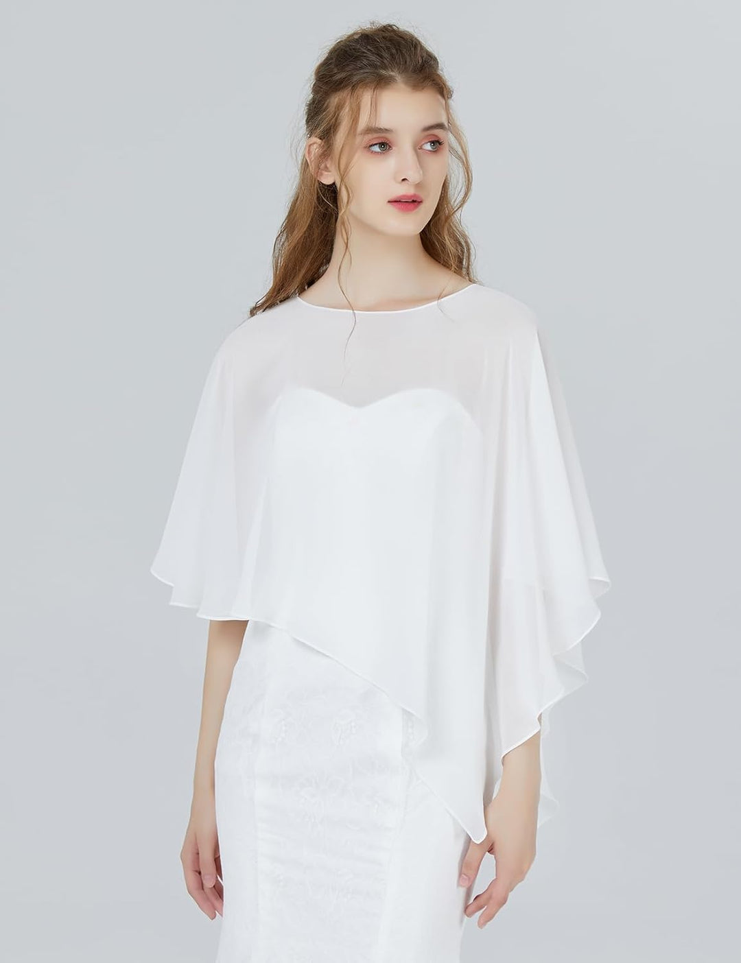 BEAUTELICATE Damen Chiffon Schal Stola Eleganten Cape Umhang für Braut Sommer Hochzeits Festliche Ab