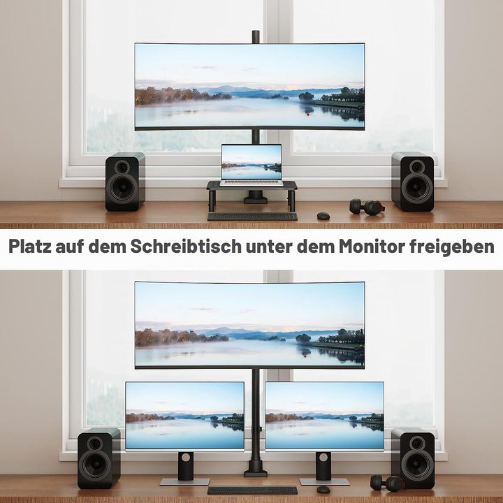 Monitor Halterung 1 Monitor 24-57 Zoll - Extra Hoch Höhenverstellbar Bildschirmhalterung, Monitor St