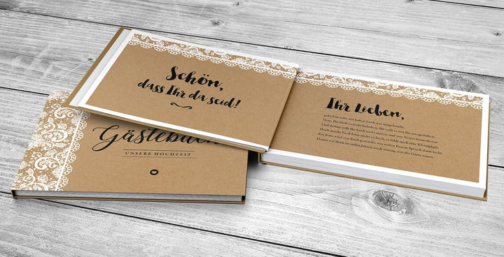 Gästebuch Hochzeit – Vintage Spitzen – Hochzeitsalbum Hochzeitsbuch Hochzeitsgästebuch (Vintage Spit