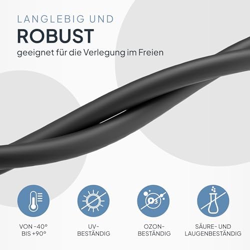 Solarkabel 4 mm² 100m – Solarleitung H1Z2Z2-K - Made in EU - Doppelt isoliert für Photovoltaik-Syste