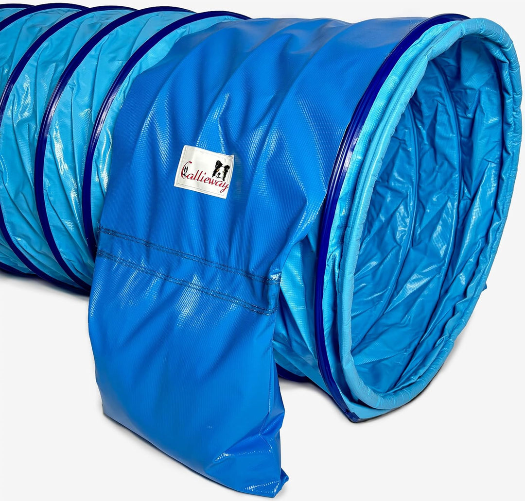 Callieway® Dog Agility Tunnel Profi Hunde Tunnel Agility Gerät (Stützsandsäcke bereits inklusive) (H