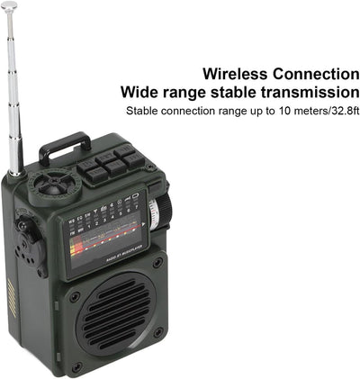 HRD 700 Music Player, Vollband Rundfunkempfangsradio mit Eingebauter 1000 mAh Lithiumbatterie, Bluet