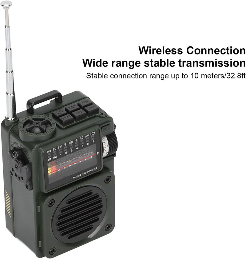 HRD 700 Music Player, Vollband Rundfunkempfangsradio mit Eingebauter 1000 mAh Lithiumbatterie, Bluet