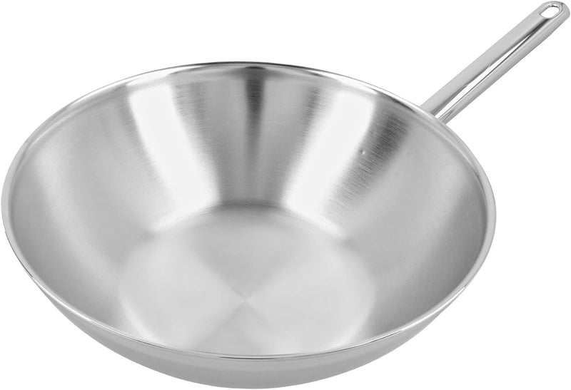 demeyere Wok 30 cm Wok – /Stir Fry Pan – Frying Kant ( – Wok/Stir Fry Pan, Silver, 4,8 l, 300 mm)