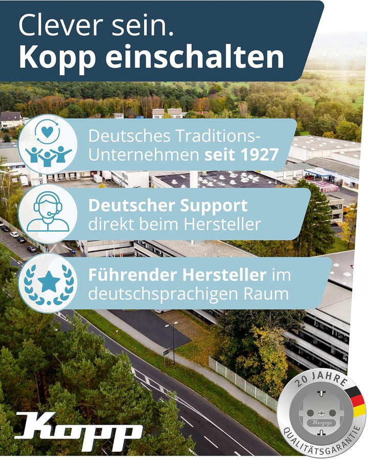 Kopp Aufputz-Verteilerkasten mit Tür 2-reihig für 24 Pole, 1 Stück, Grau/Schwarz, 350912048 Single,