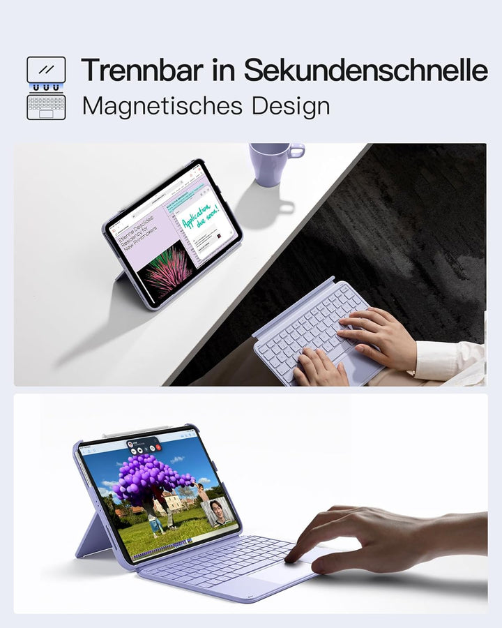 Inateck Hülle mit Tastatur,Ultraleichte Tastatur für iPad 10/11 Generation A16 2025 11 Zoll,iPad Air