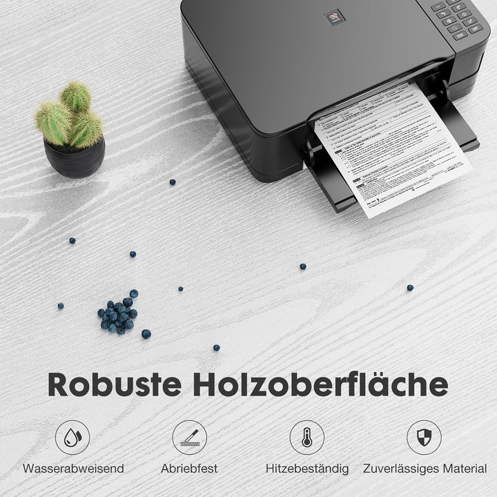 Sweetcrispy Rollcontainer mit 3 Schubladen,Aktenschrank und Druckerschrank mit Rollen,offene Ablage,
