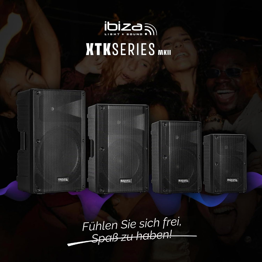 Ibiza - XTK8A-MKII - Aktiver 8"/20cm SONO-Lautsprecher - 25mm Kompressionshochtöner - Bassreflexsyst