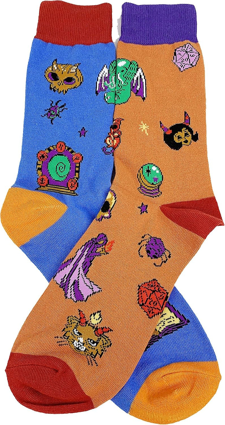 Fantasydice 2 Paar Cthulhu Eldritch lustige Socken für Männer dnd Geschenke Herren Socken Geschenke