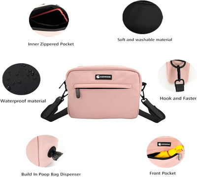 wasserdichte Leckerlibeutel für Hunde, Dog Walking Bag, integrierter Kotbeutelspender, verstellbare