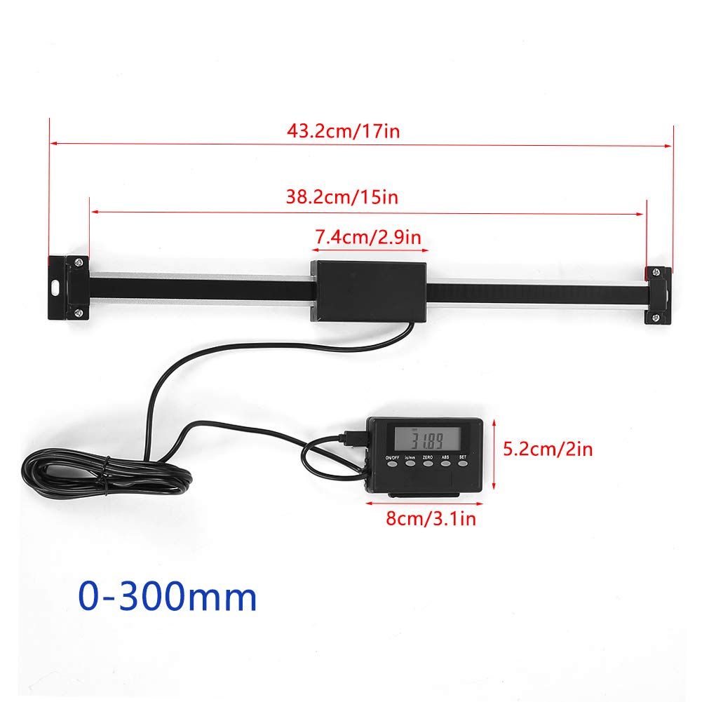 Digitalanzeige Kit, 0-300 mm Präzise Lineare LCD Digitalanzeige Skala für Fräsmaschinen Drehmaschine