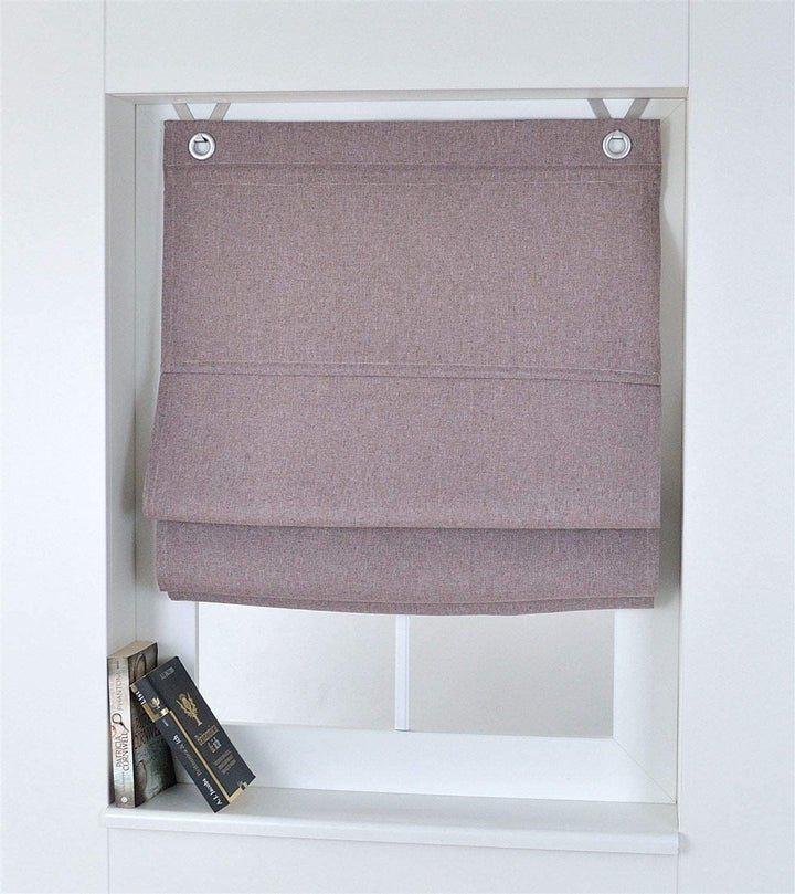 Raffrollo Ösenrollo Dimout braun ca. 80 x 130 cm ca. 80 x 130 cm Braun, ca. 80 x 130 cm Braun
