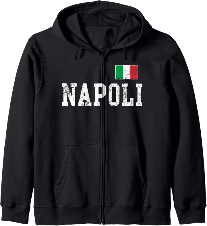 Napoli Neapel Italien, Italienische Flagge, Vintage-Stil, Used-Look Kapuzenjacke