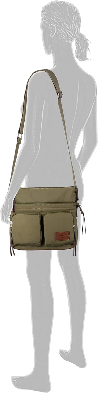 camel active bags Sky Damen Umhängetasche Crossbody Bag Mittelgross Grün Khaki 28,5 x 11,5 x 25,5, K