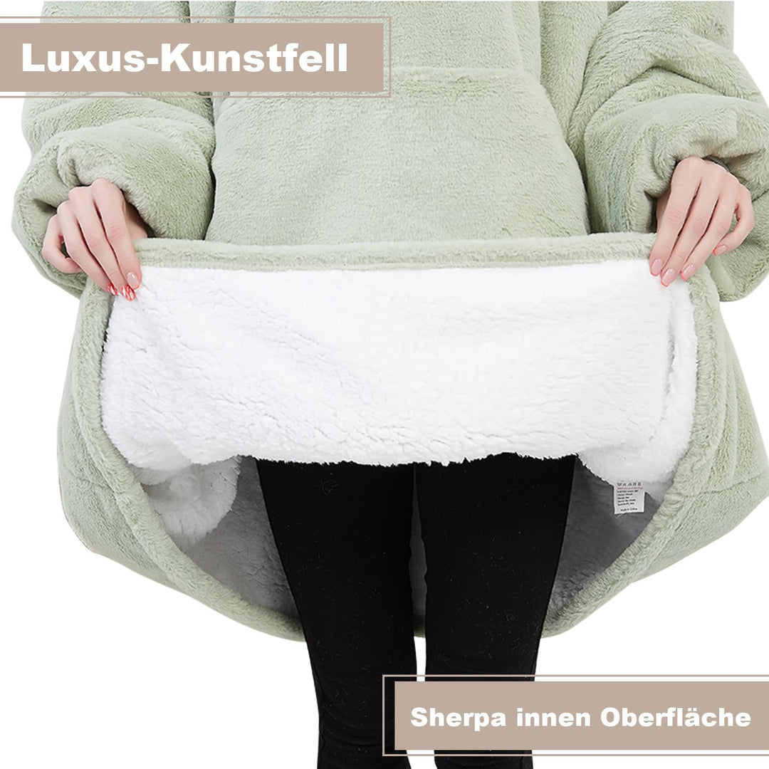 Lanqinglv TV-Decke mit Ärmeln und Fusstasche,Decke Hoodie Sweatshirt,Oversized Damen/Herren Kapuzenp