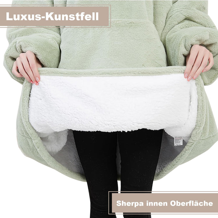 Lanqinglv TV-Decke mit Ärmeln und Fusstasche,Decke Hoodie Sweatshirt,Oversized Damen/Herren Kapuzenp