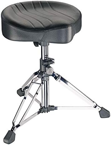 K&M 14000 Drummersitz Gomezz Schwarz verchromt - Stahl, Kunstleder in Softnappa-Qualität - Profihock