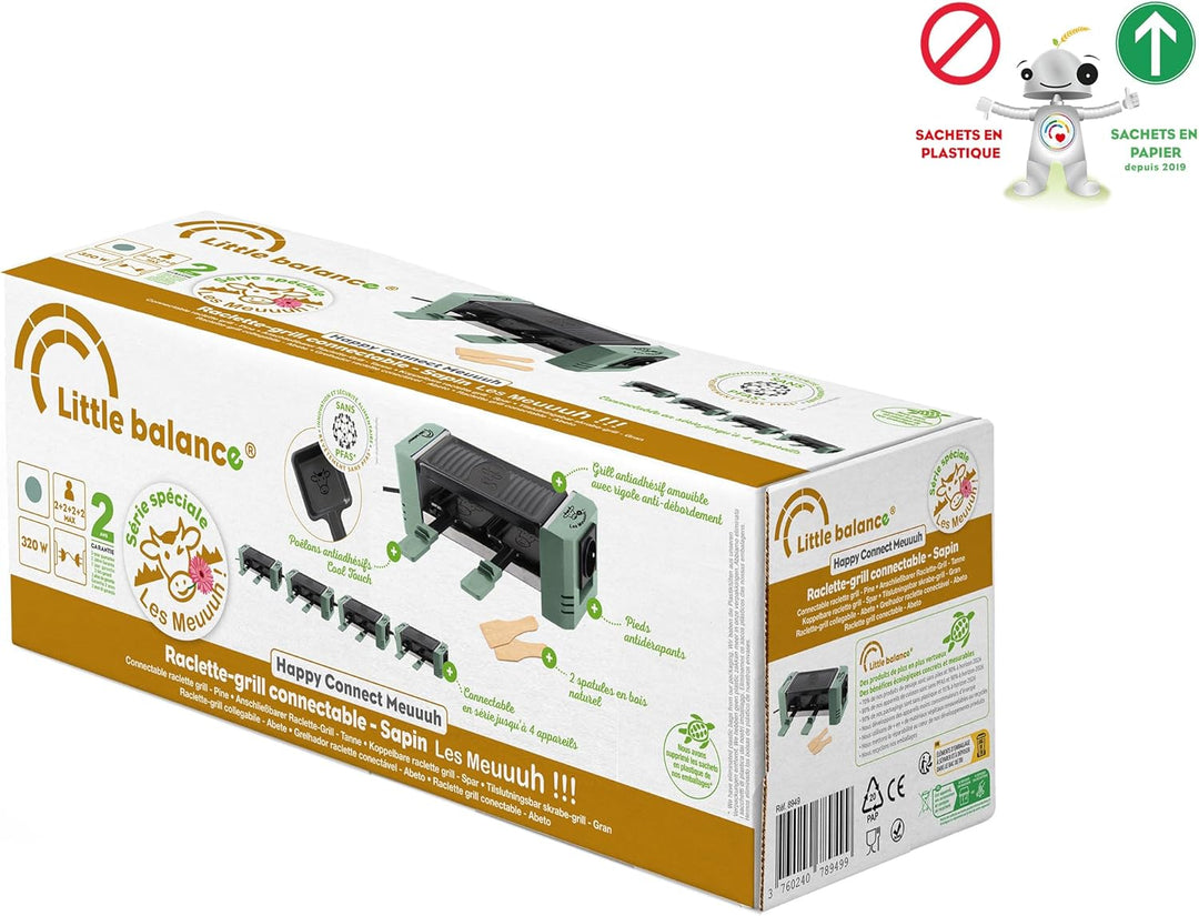 LTTLE BALANCE 8949 Happy Connect 2-4 Meuuuh…!, Raclette für 1 oder 2 Personen, Montage in Reihe von